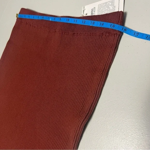 🆕 &OR COLLECTIVE SKIRT 01 Highwaist Ribbed Stretch Organic Cotton Column Skirt - Picture 11 of 14